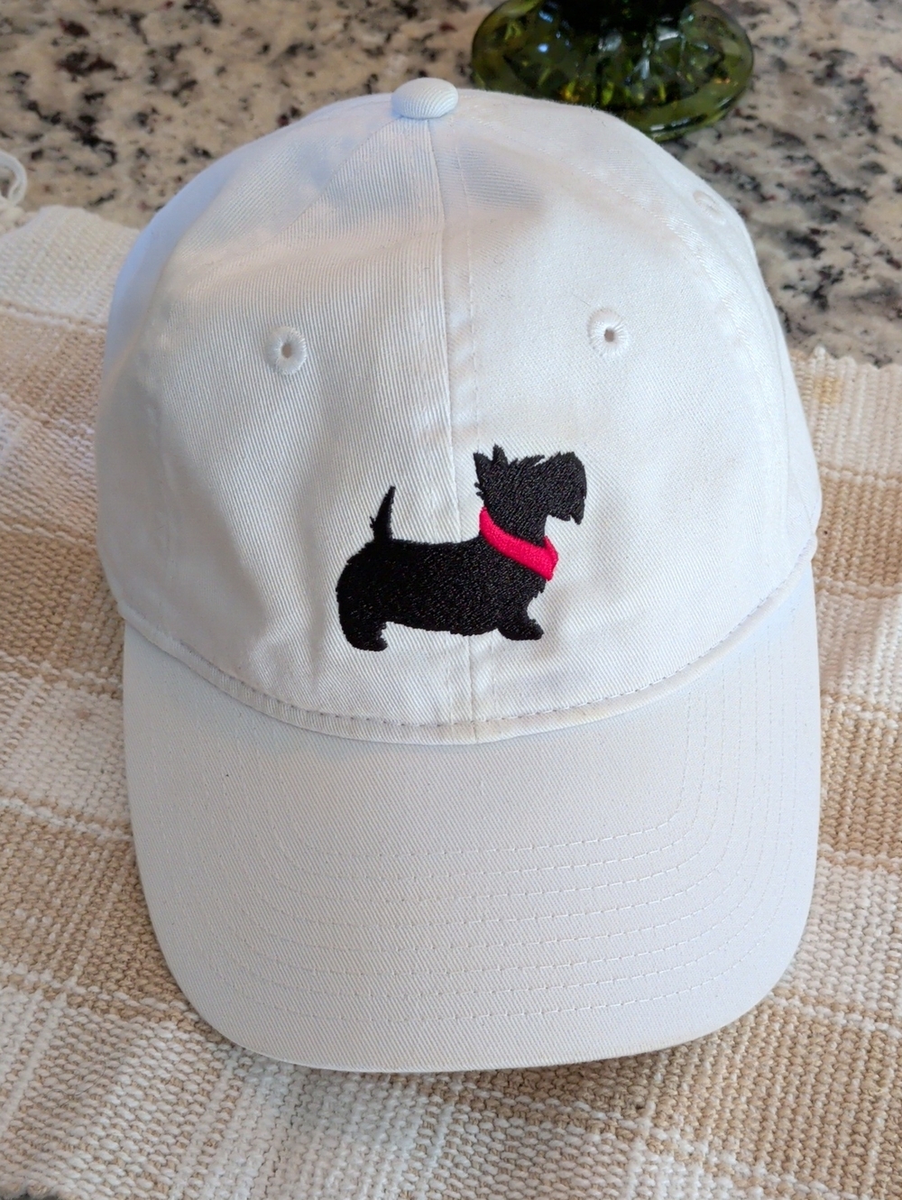 Champion Hat with Black Scottie Dog